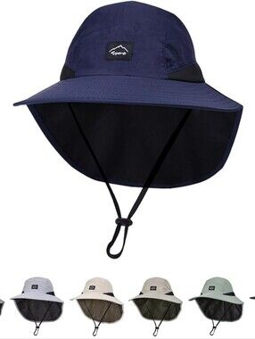 NWOT Kids Sun Protection Bucket Hat with Neck Flap - UPF 50+